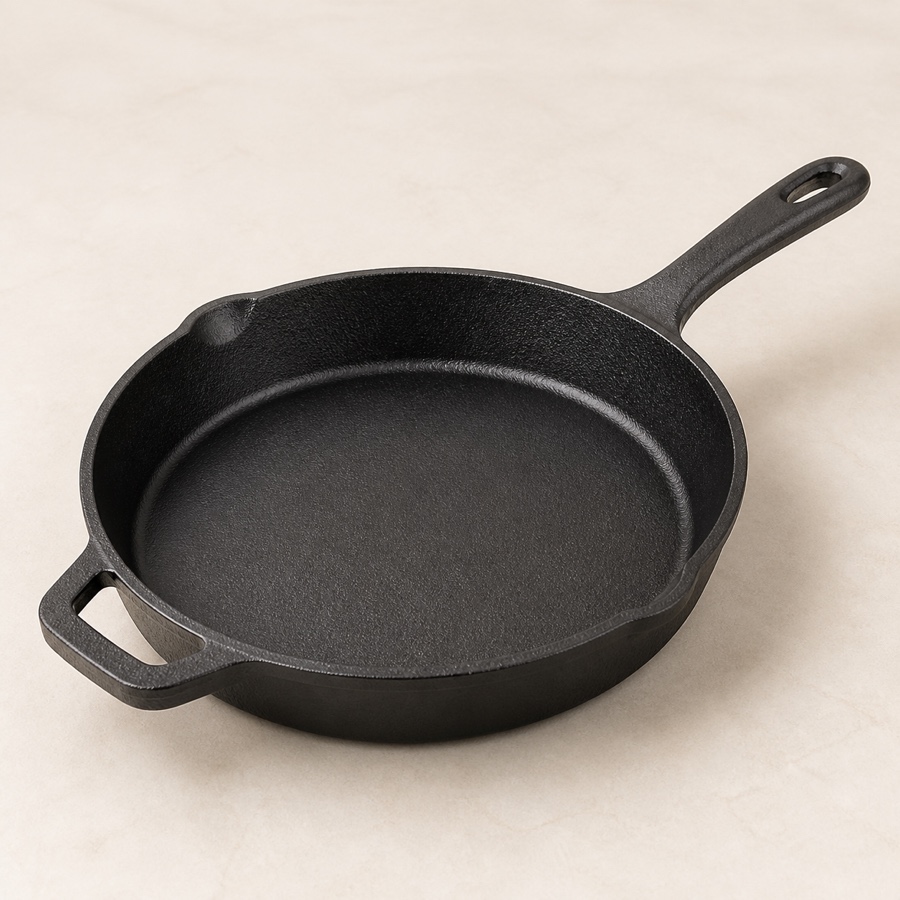 Kyyte Pre-Seasoned Cast Iron Frying Pan with Long & Side Handle 26 CM