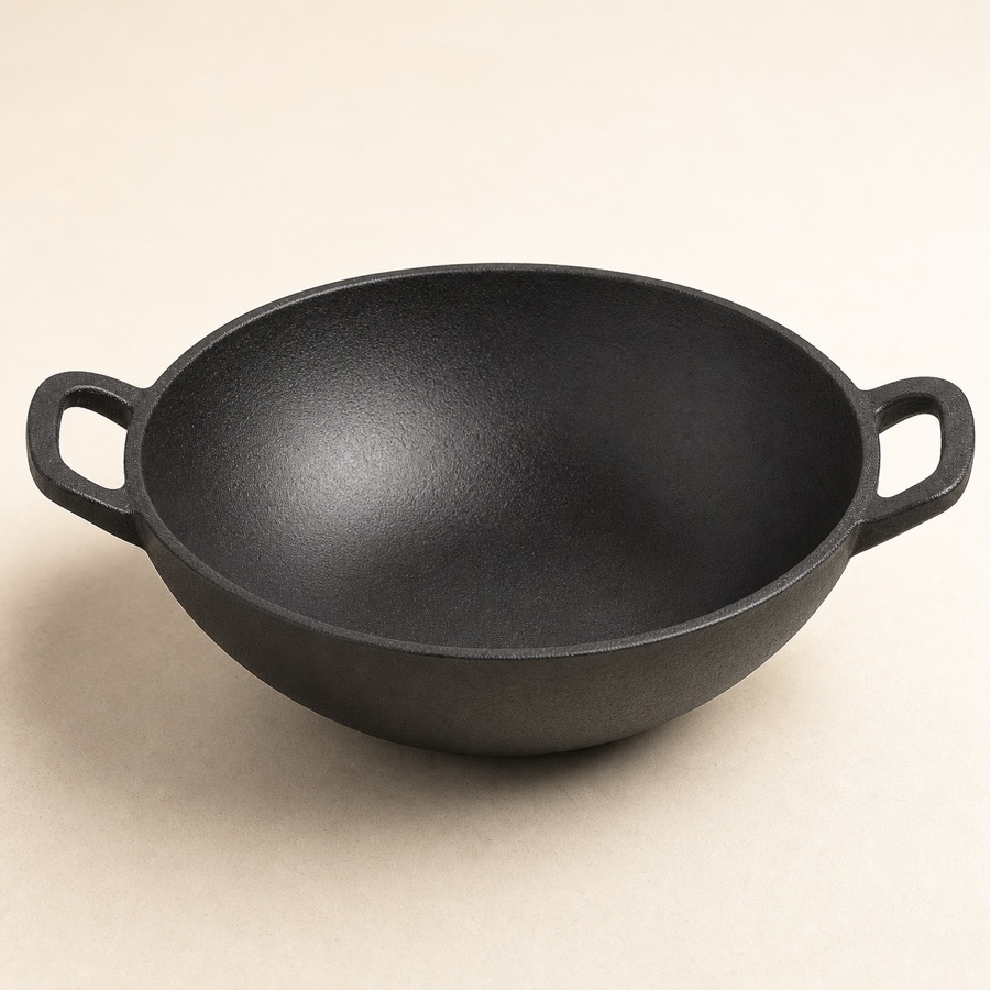 Kyyte Pre-Seasoned Cast Iron Kadai with 2 Side Handle 20 CM