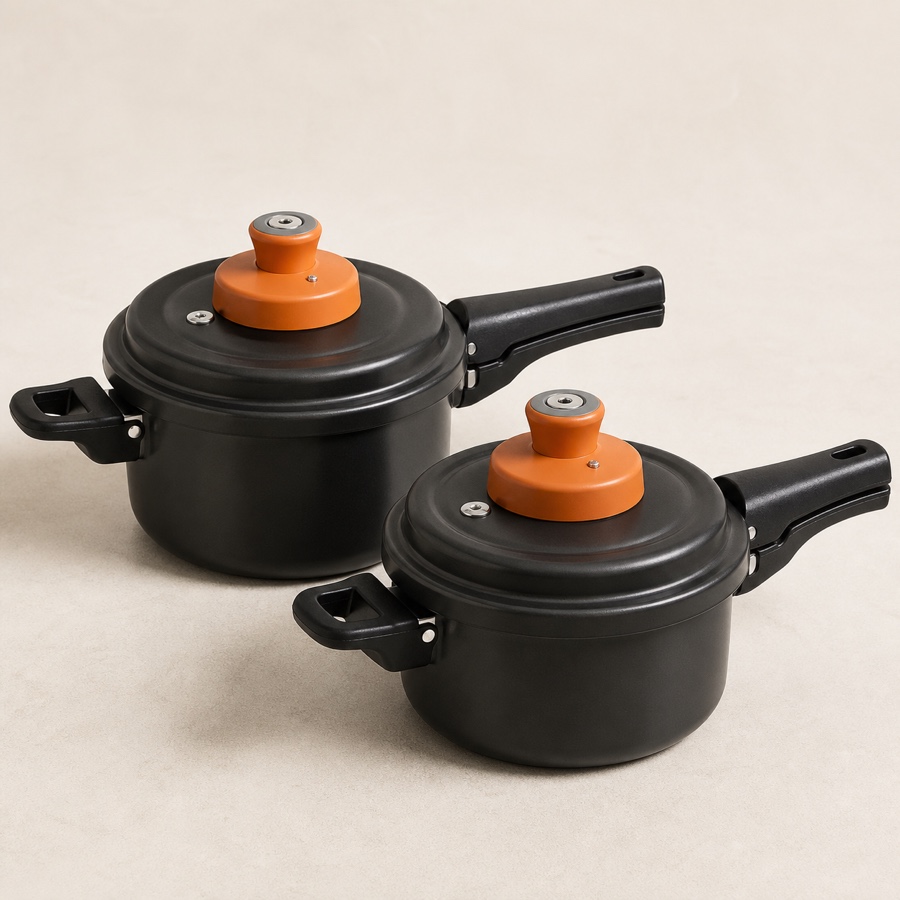 Orange Outer Lid Hard Anodized Pressure Pan [OAPC748]