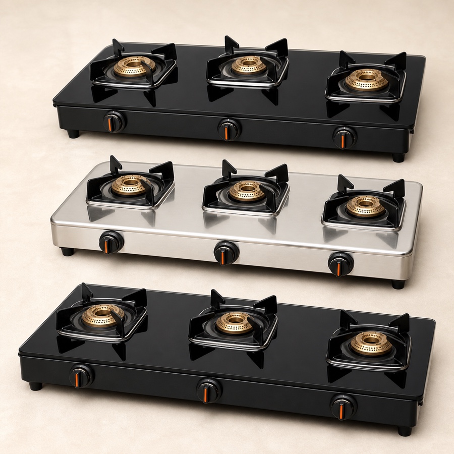 Orange Black Beauty Classic 301 3 Burner LPG Gas Stove