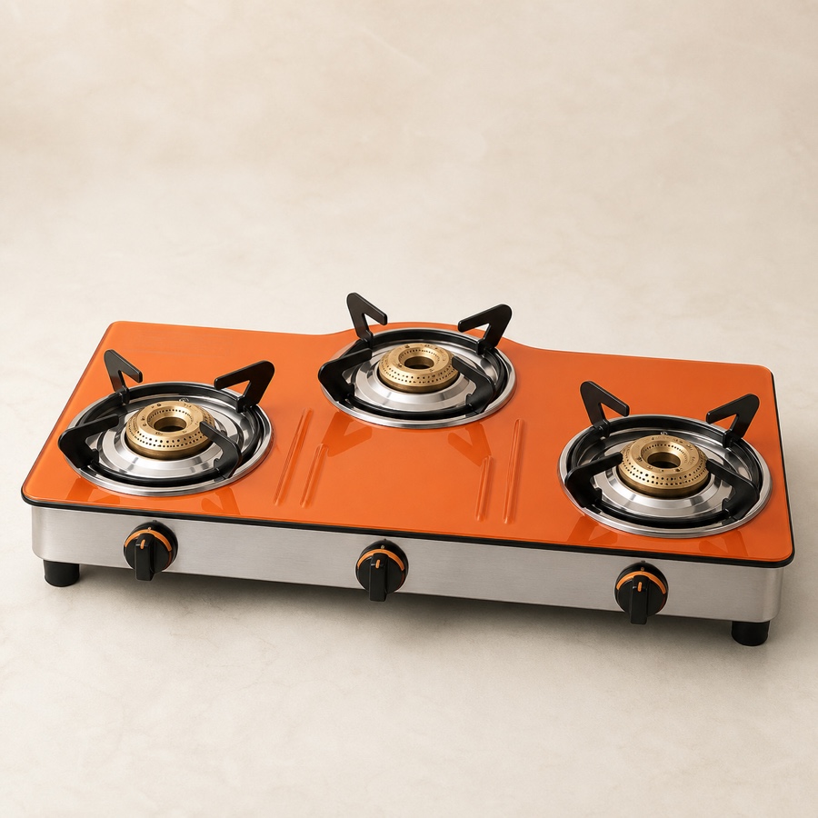 Orange Double Drip Tray Oscar 301 Jumbo 3 Burner LPG Gas Stove