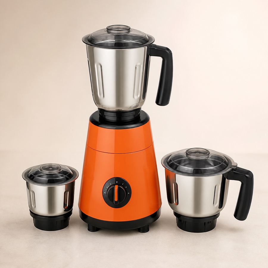 Orange New Legend 550W Mixer Grinder - 3 Jar