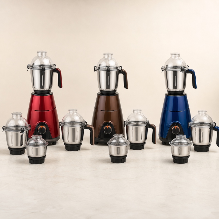 Orange Jet Plus Metachrome 750W Mixer Grinder - 4 Jar (Metachrome (Blue & Black))