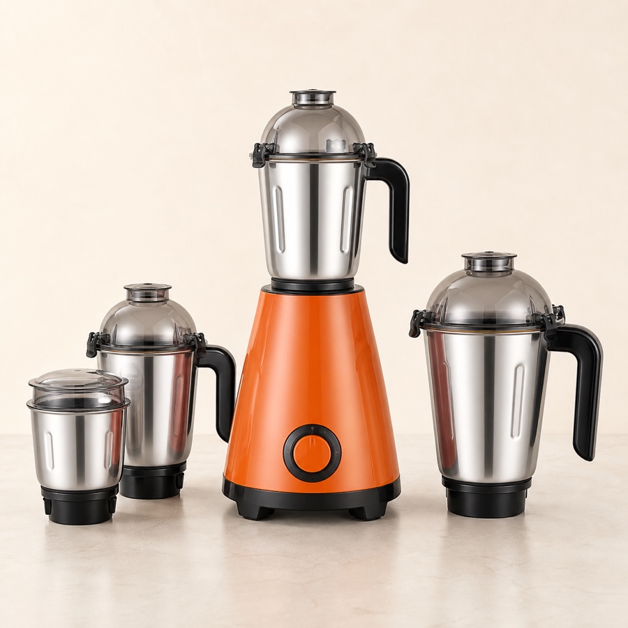Orange Cosmo-Pro Metachrome 750W Mixer Grinder - 4 Jar