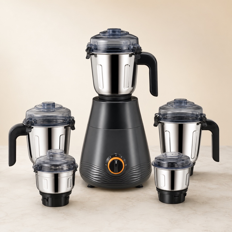 Orange Storm-5 All In One Metachrome 1100W Mixer Grinder - 5 Jar (Metachrome)
