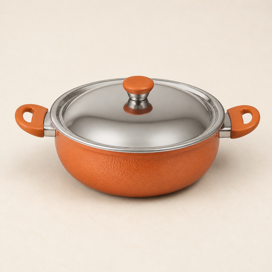 Orange Gravy Pot (With S.S. Lid) 335 mm (11.5 Ltr)