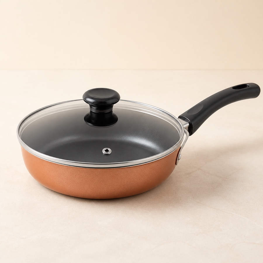 Orange Super Fast Pan (With Glass Lid) 180 mm (1.1 Ltr)