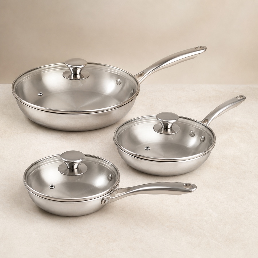 Orange Tapper Fry Pan (With Glass Lid) 240 mm (2 Ltr)