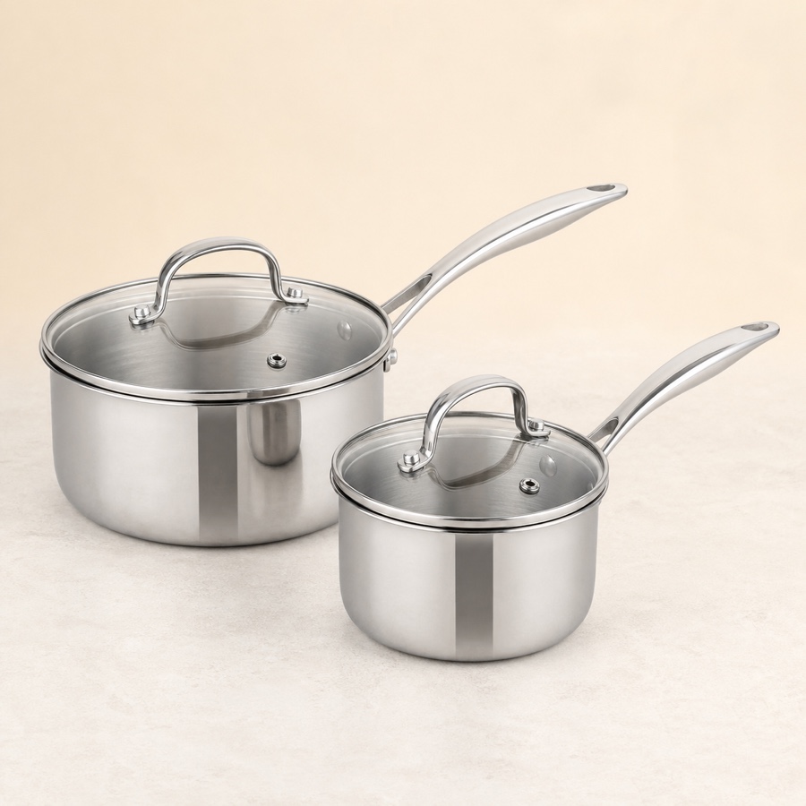 Orange Sauce Pan (With Glass Lid) 160 mm (1.8 Ltr)