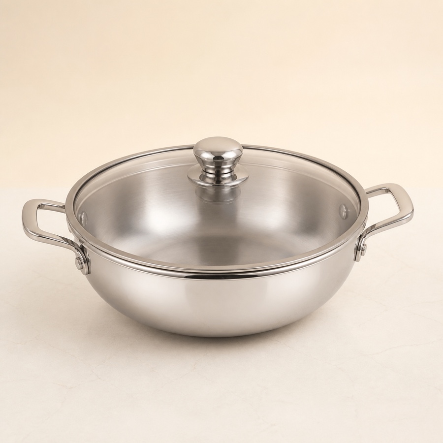 Orange Handi (With Glass Lid) 170 mm (2.5 Ltr)