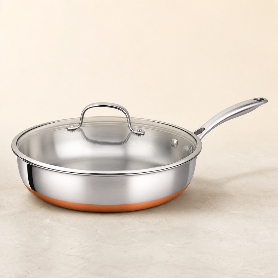 Orange Fry Pan (With Glass Lid) 240 mm (2 Ltr) [OTPC556]