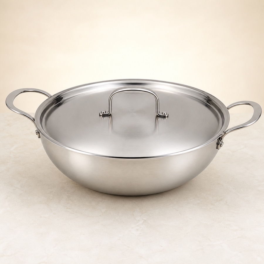 Orange All In One Triply Kadai with S.S. Lid 275 mm (4.5 Ltr)
