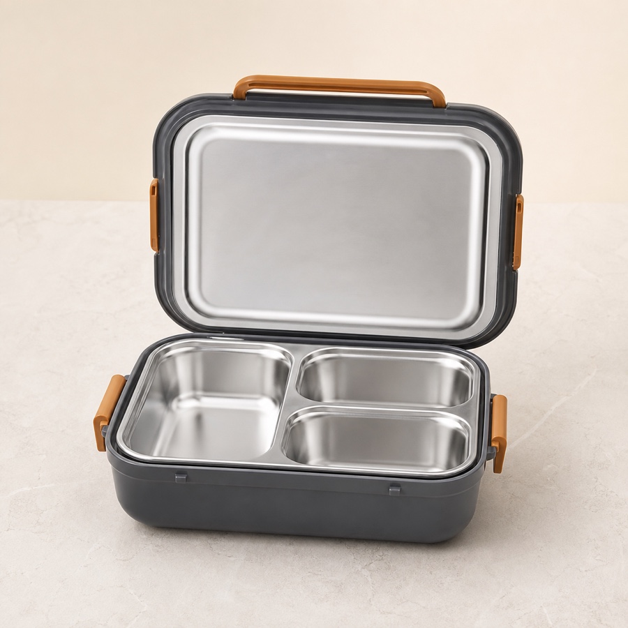 Warmeo Jerry 3 Insulated Steel Lunch Box - 3 Compartment