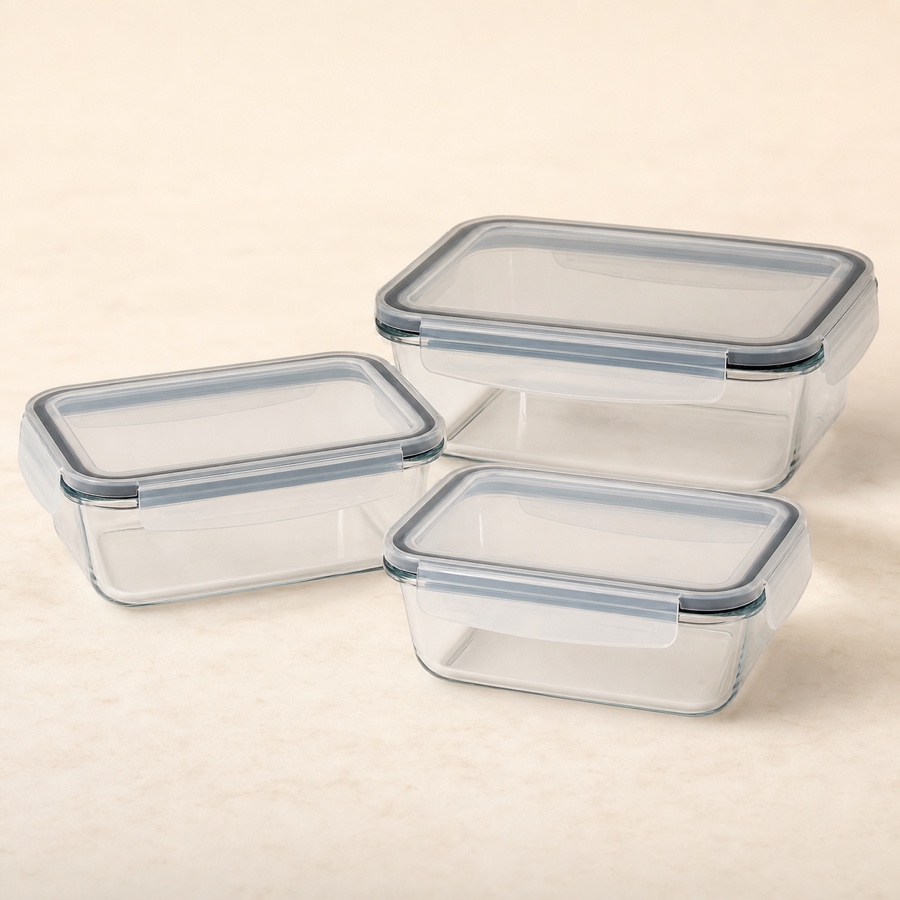 Warmeo Rectangle Borosilicate Container - Rectangle 3 Pc Gift Set
